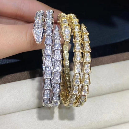 [Vintora]SERPENTI BRACELET GOLD DIAMOND DOUBLE ROW