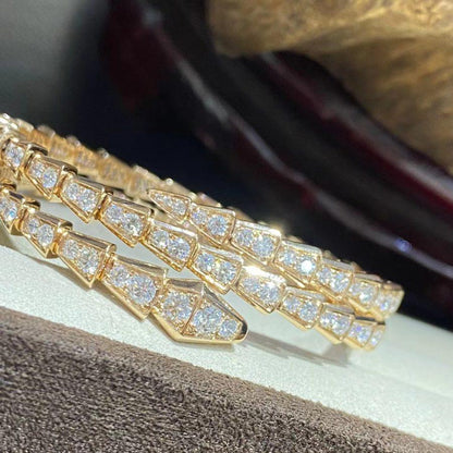 [Vintora]SERPENTI BRACELET GOLD DIAMOND DOUBLE ROW
