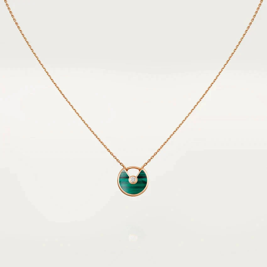 [Vintora]AMULETTE ROSE GOLD MALACHITE NECKLACE