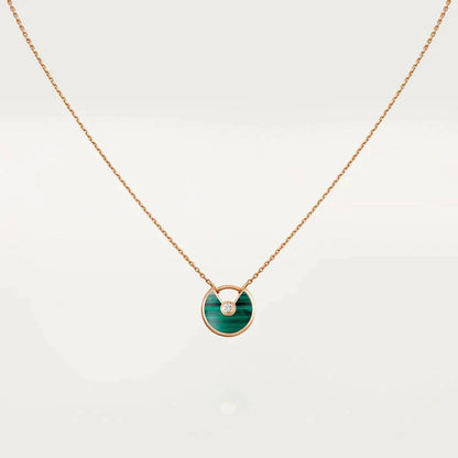 [Vintora]AMULETTE ROSE GOLD MALACHITE NECKLACE