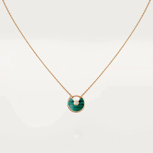 [Vintora]AMULETTE ROSE GOLD MALACHITE NECKLACE