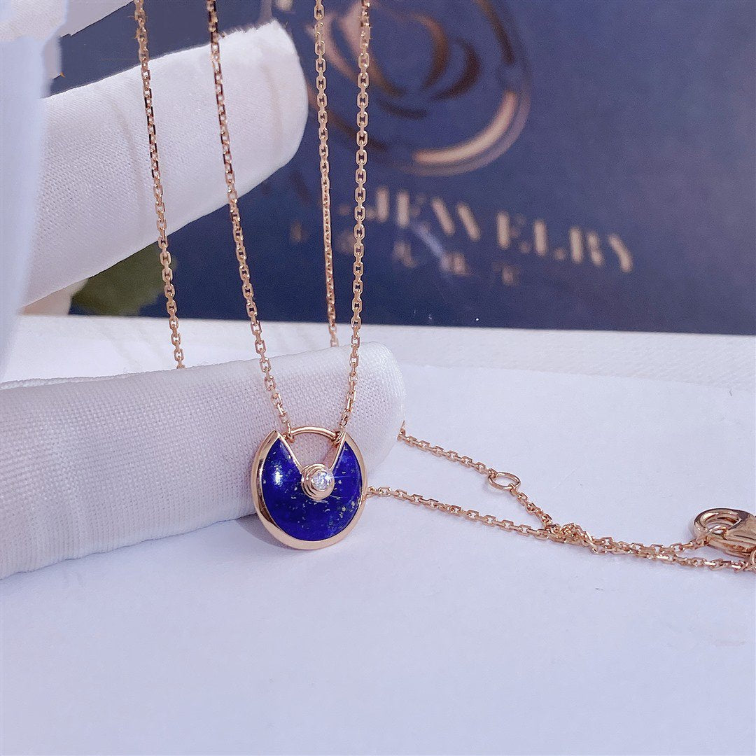 [Vintora]AMULETTE ROSE GOLD AGATE NECKLACE
