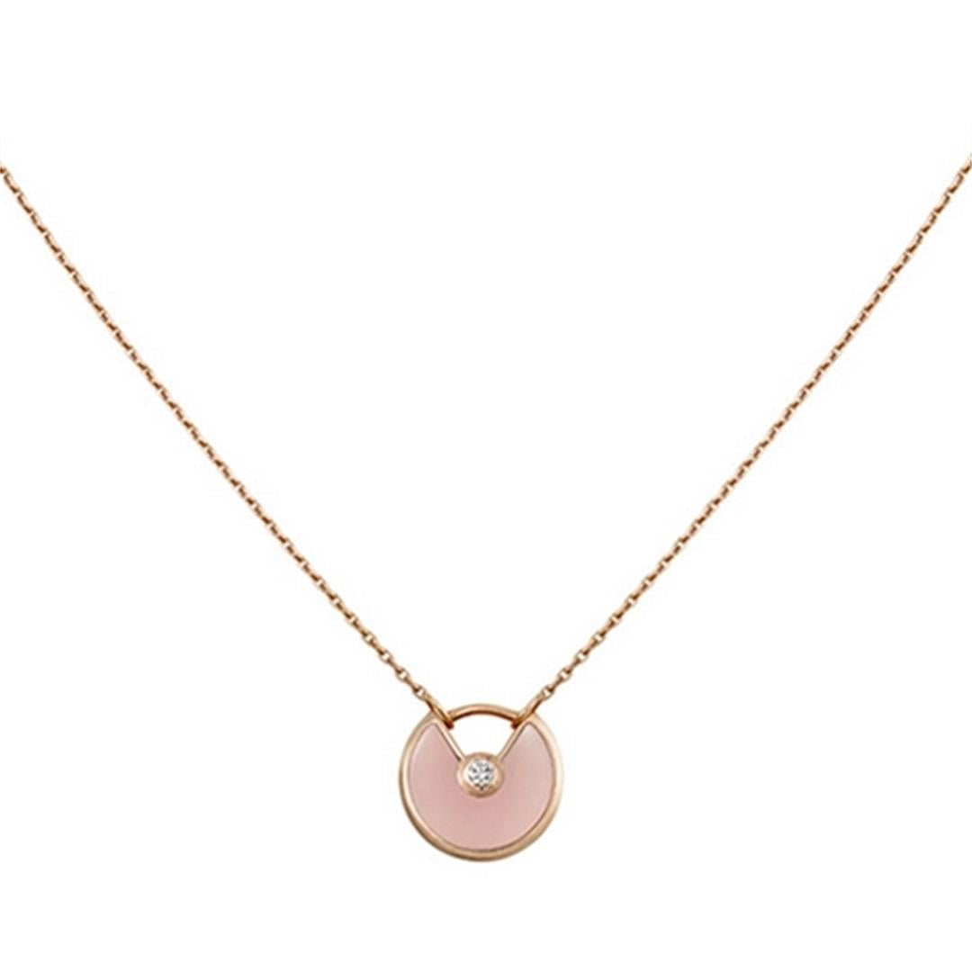 [Vintora]AMULETTE ROSE GOLD PINK MOP NECKLACE
