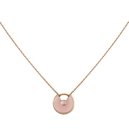 [Vintora]AMULETTE ROSE GOLD PINK MOP NECKLACE