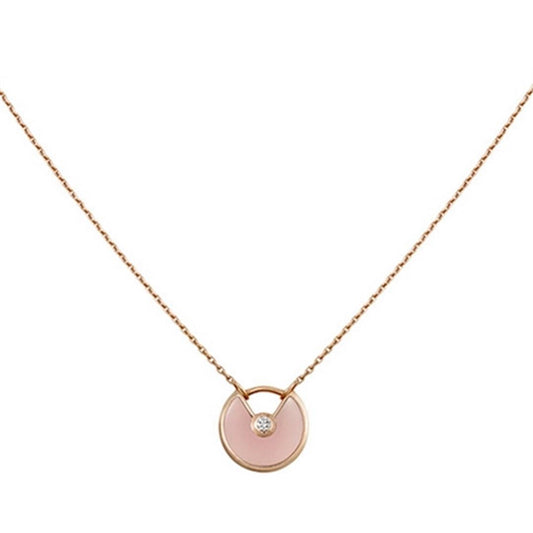 [Vintora]AMULETTE ROSE GOLD PINK MOP NECKLACE