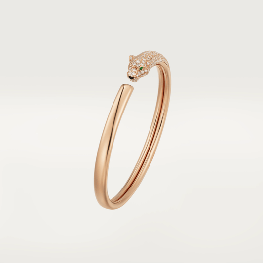 [Vintora]PANTHERE ROSE GOLD DIAMOND OPEN BRACELET