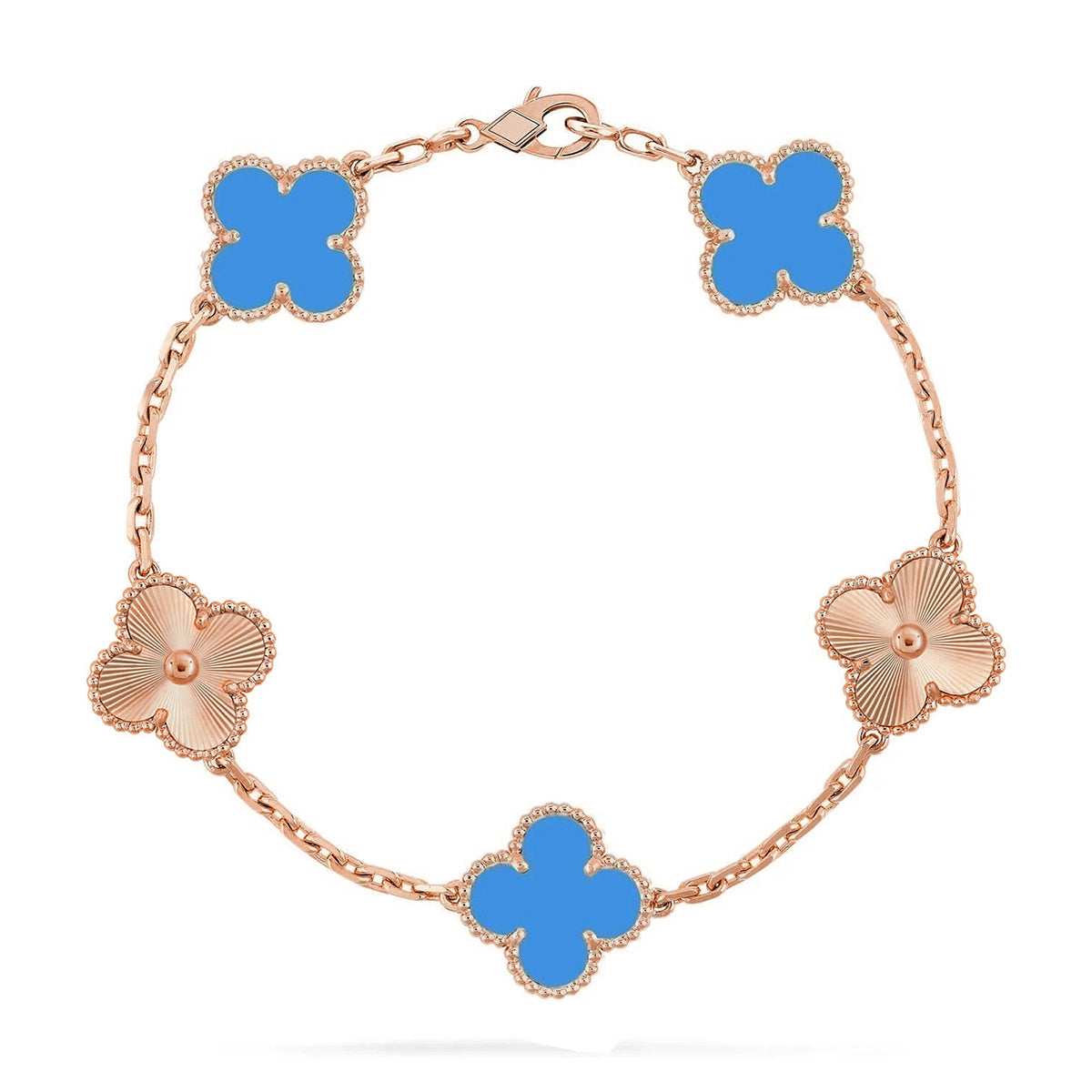 [?Vintora] CLOVER 5 MOTIF BLUE AGATE BRACELET COLLECTION