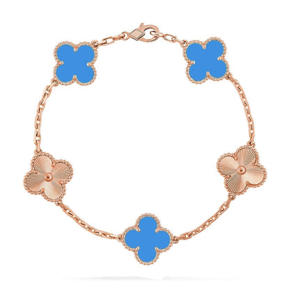 [?Vintora] CLOVER 5 MOTIF BLUE AGATE BRACELET COLLECTION