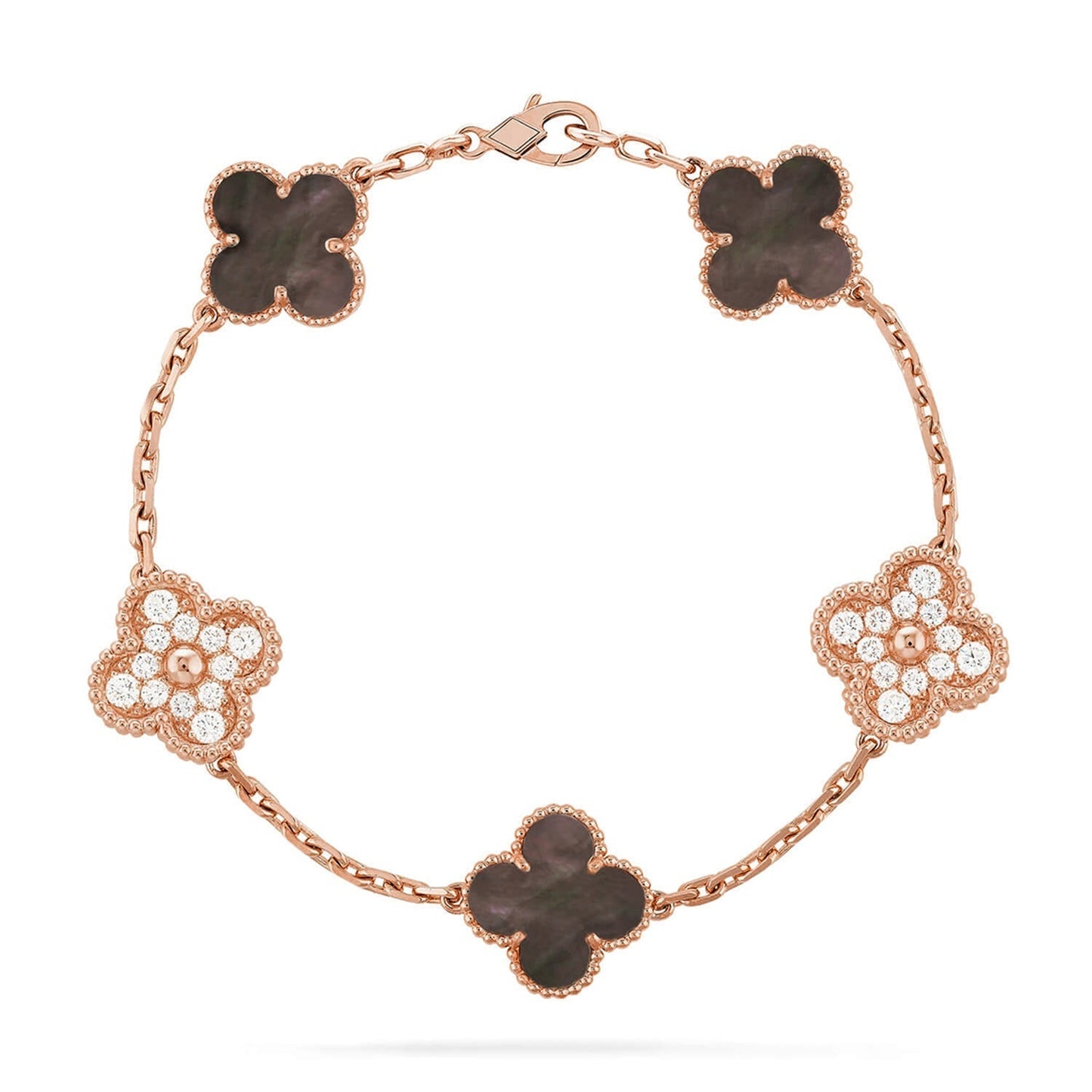 [?Vintora] CLOVER 5 MOTIF GRAY MOP BRACELET COLLECTION