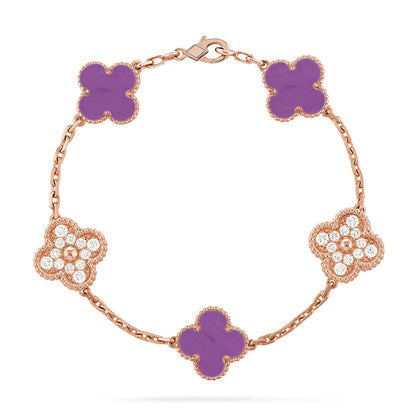 [?Vintora] CLOVER 5 MOTIF VIOLET BRACELET COLLECTION