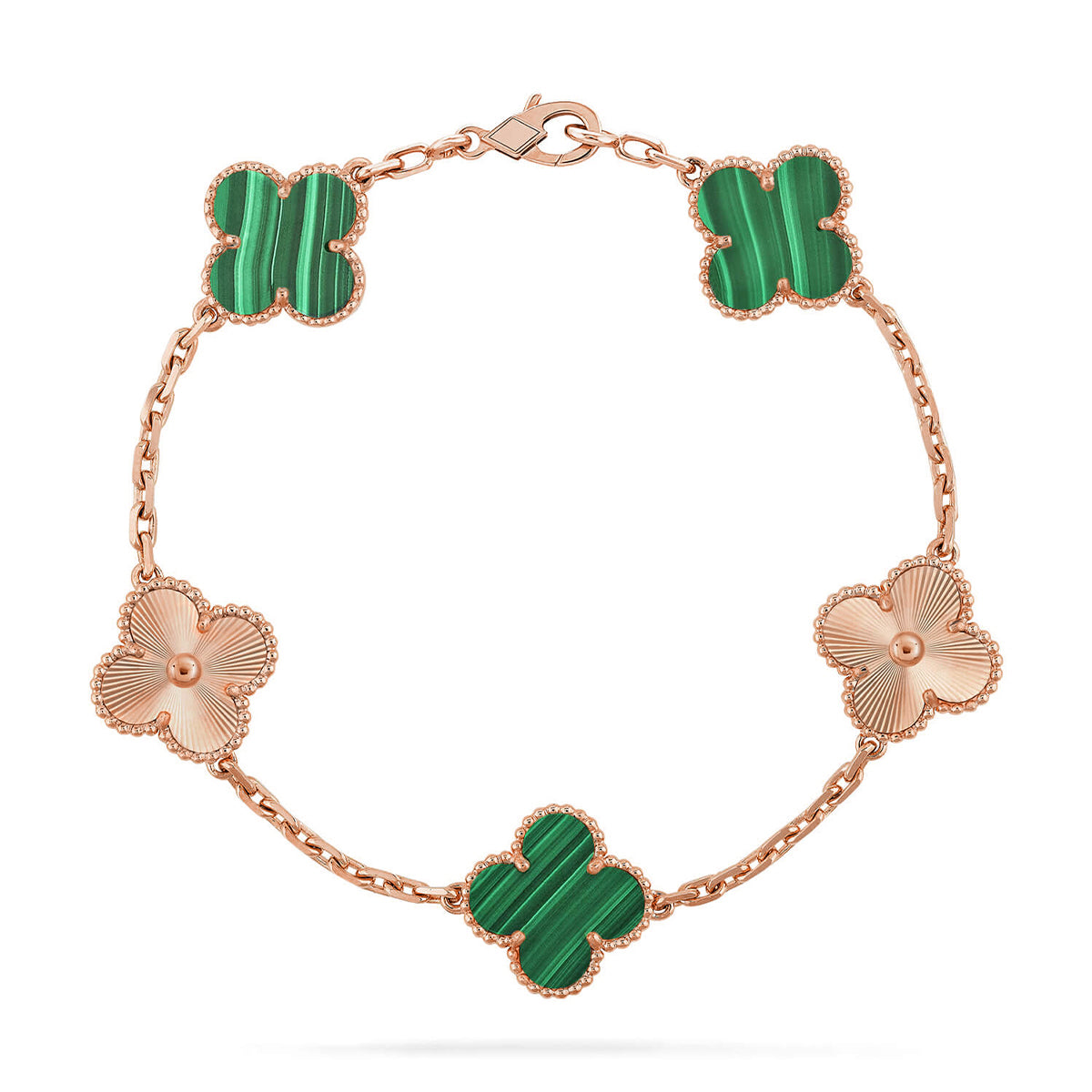 [?Vintora] CLOVER 5 MOTIF MALACHITE BRACELET COLLECTION