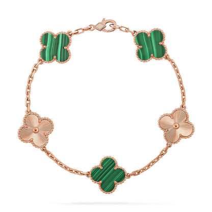 [?Vintora] CLOVER 5 MOTIF MALACHITE BRACELET COLLECTION