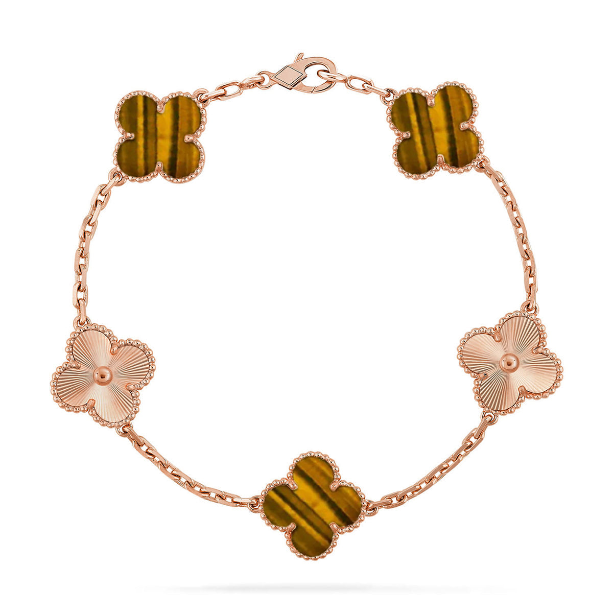 [?Vintora] CLOVER 5 MOTIFS TIGER EYE BRACELET COLLECTION