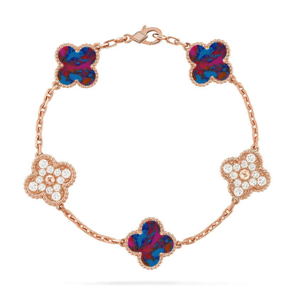 [?Vintora]CLOVER 5 MOTIF COLOR GEMSTONES BRACELET COLLECTION