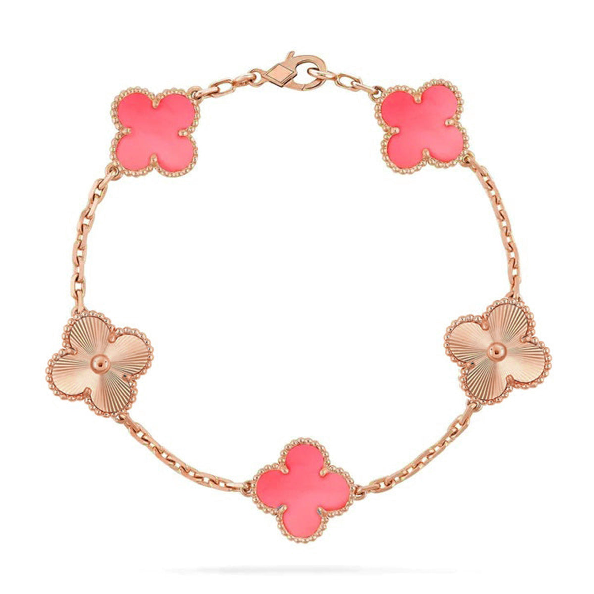 [?Vintora] CLOVER 5 MOTIFS  PINK MOP BRACELET COLLECTION