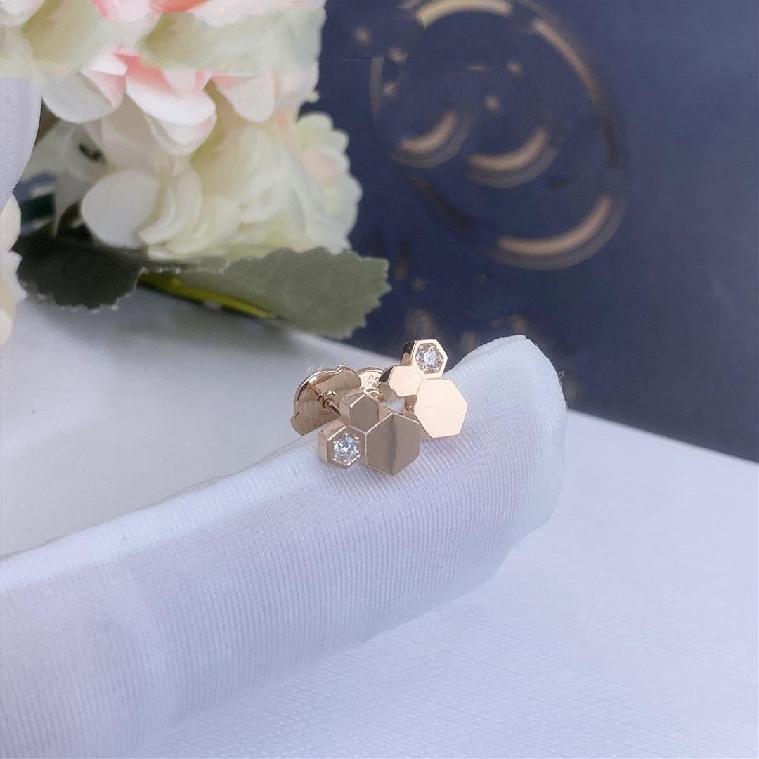 [Vintora]BEE LOVE PINK GOLD DIAMOND EARRINGS