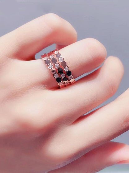 [Vintora]BEE LOVE RING PINK GOLD DIAMOND