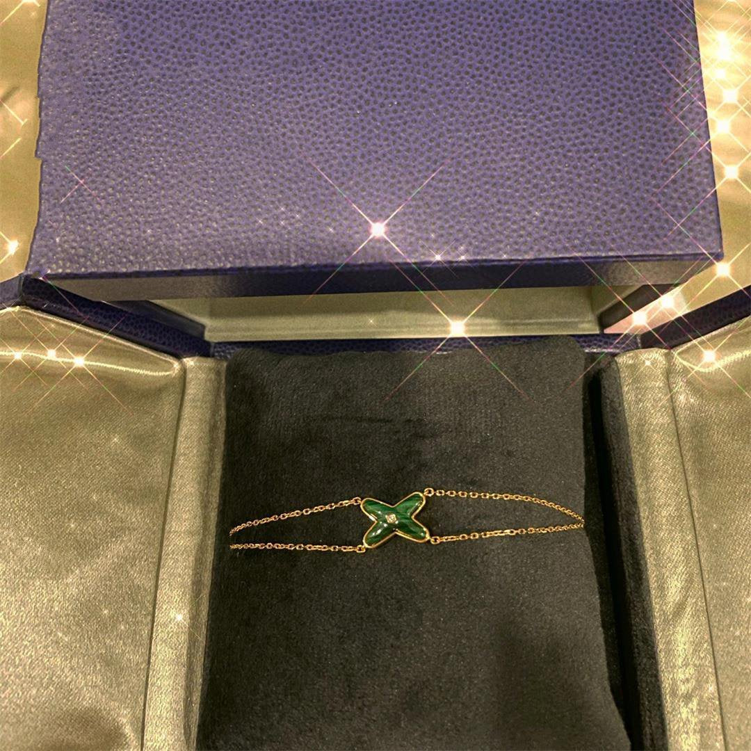[Vintora]JEUX BRACELET MALACHITE PINK GOLD 1 DIAMOND