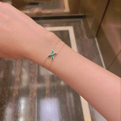 [Vintora]JEUX BRACELET MALACHITE PINK GOLD 1 DIAMOND