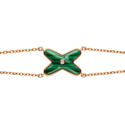 [Vintora]JEUX BRACELET MALACHITE PINK GOLD 1 DIAMOND