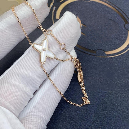 [Vintora]JEUX BRACELET WHITE MOP PINK GOLD 1 DIAMOND