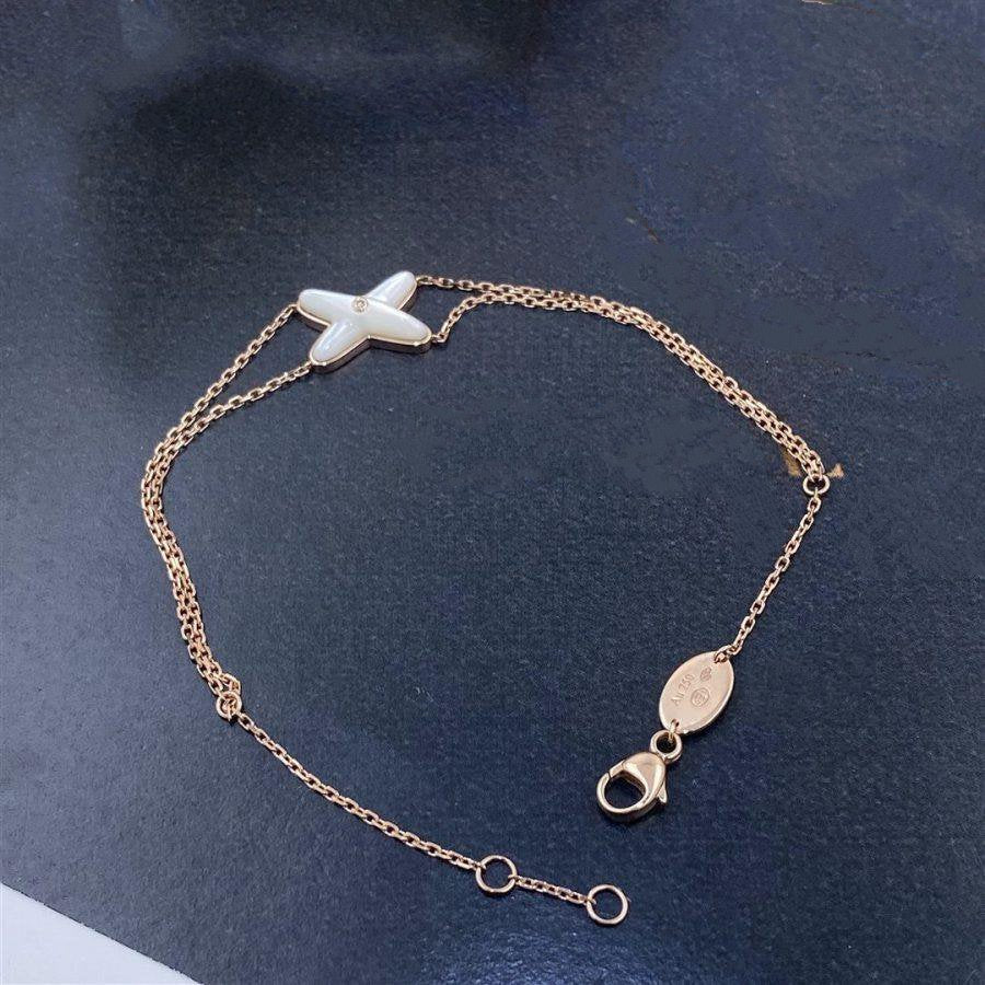 [Vintora]JEUX BRACELET WHITE MOP PINK GOLD 1 DIAMOND