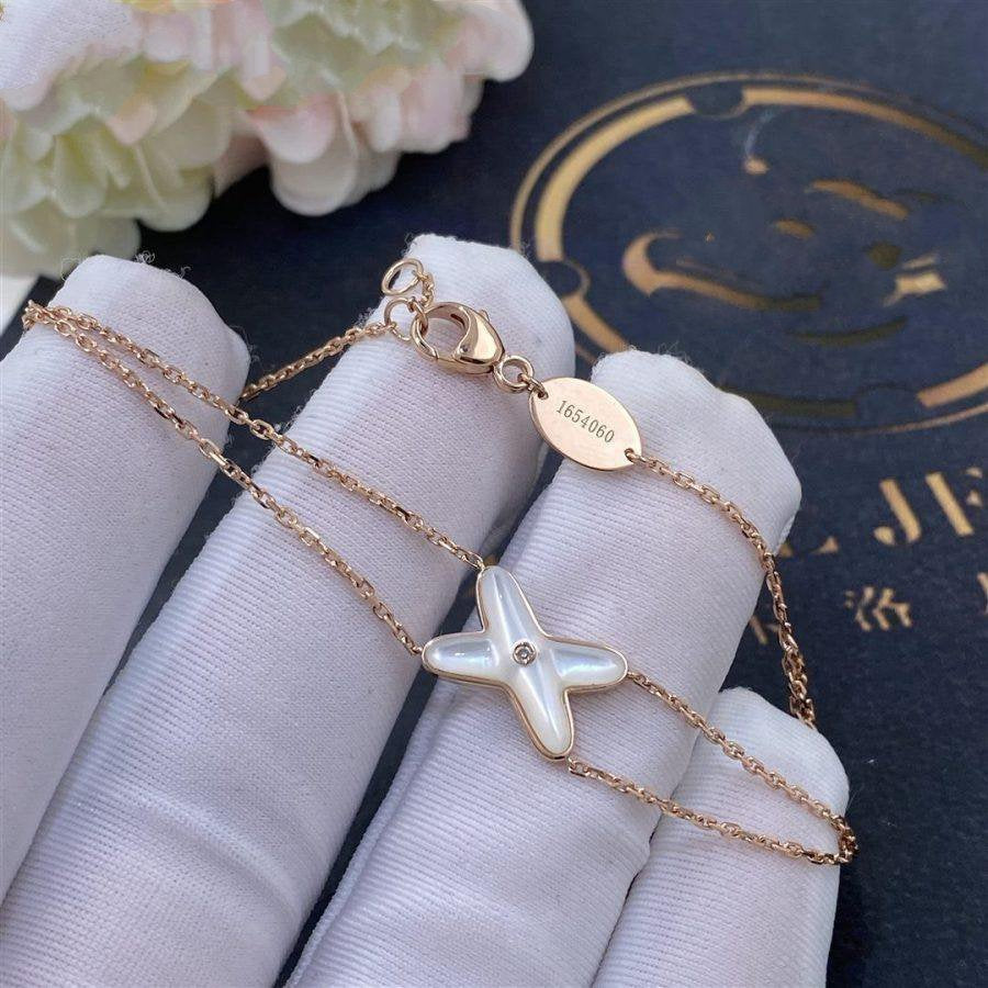 [Vintora]JEUX BRACELET WHITE MOP PINK GOLD 1 DIAMOND