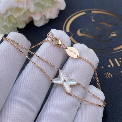 [Vintora]JEUX BRACELET WHITE MOP PINK GOLD 1 DIAMOND