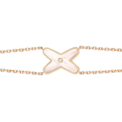 [Vintora]JEUX BRACELET WHITE MOP PINK GOLD 1 DIAMOND
