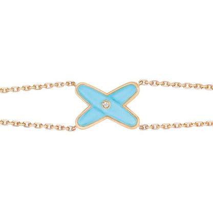 [Vintora]JEUX BRACELET TURQUOISE PINK GOLD 1 DIAMOND