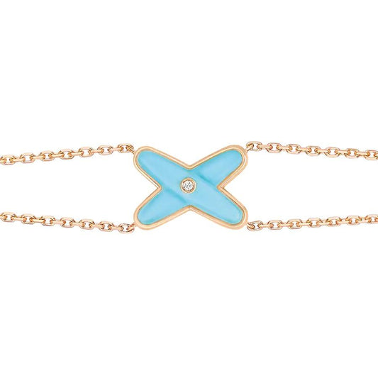 [Vintora]JEUX BRACELET TURQUOISE PINK GOLD 1 DIAMOND