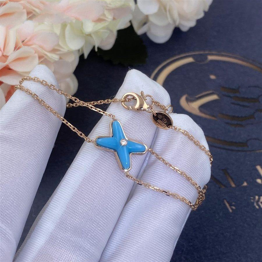 [Vintora]JEUX BRACELET TURQUOISE PINK GOLD 1 DIAMOND