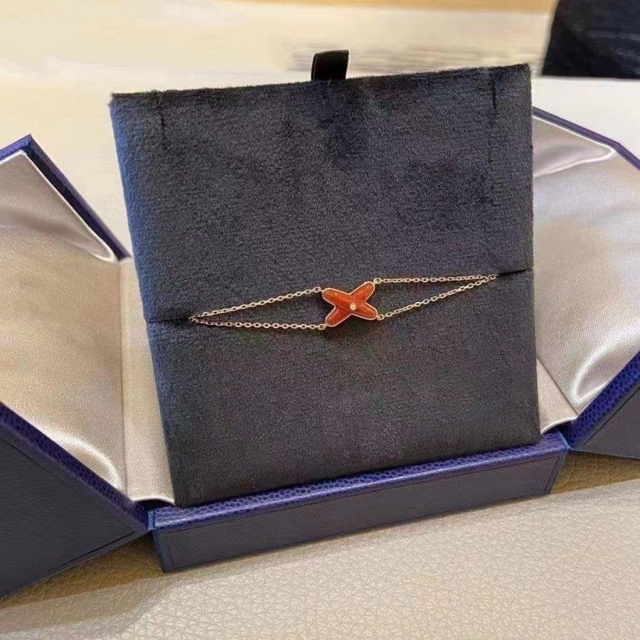 [Vintora]JEUX BRACELET CARNELIAN PINK GOLD 1 DIAMOND