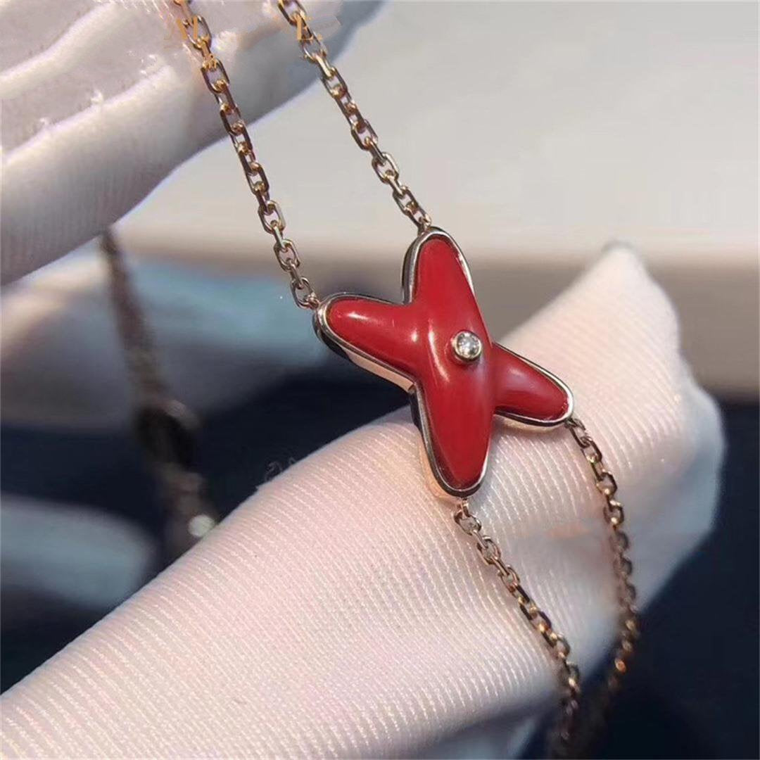 [Vintora]JEUX BRACELET CARNELIAN PINK GOLD 1 DIAMOND