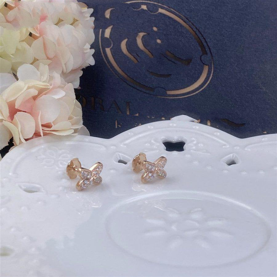 [Vintora]JEUX DE PINK GOLD DIAMOND EARRINGS