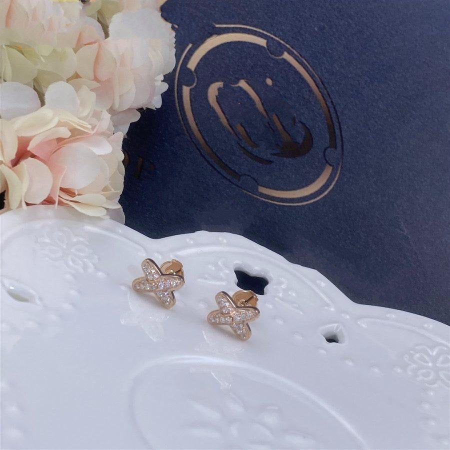 [Vintora]JEUX DE PINK GOLD DIAMOND EARRINGS