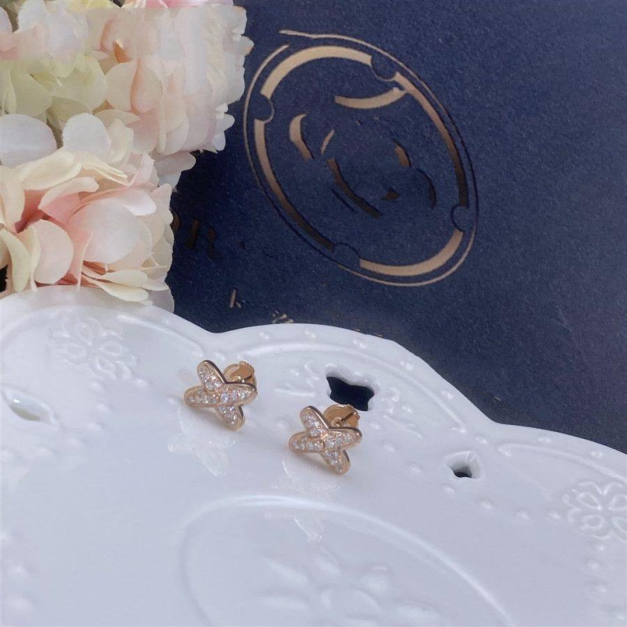 [Vintora]JEUX DE PINK GOLD DIAMOND EARRINGS