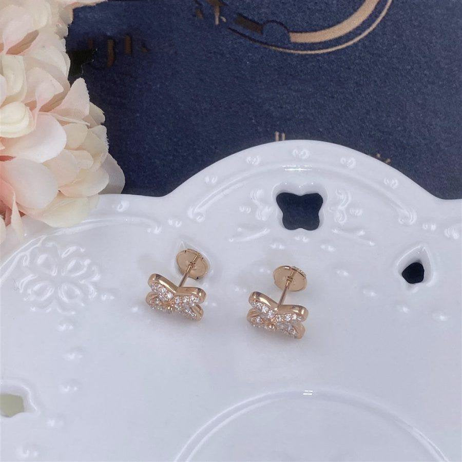 [Vintora]JEUX DE PINK GOLD DIAMOND EARRINGS