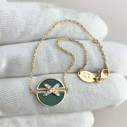 [Vintora]JEUX DE BRACELET MALACHITE PINK GOLD DIAMONDS