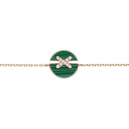 [Vintora]JEUX DE BRACELET MALACHITE PINK GOLD DIAMONDS