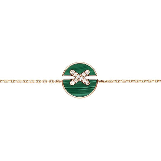 [Vintora]JEUX DE BRACELET MALACHITE PINK GOLD DIAMONDS