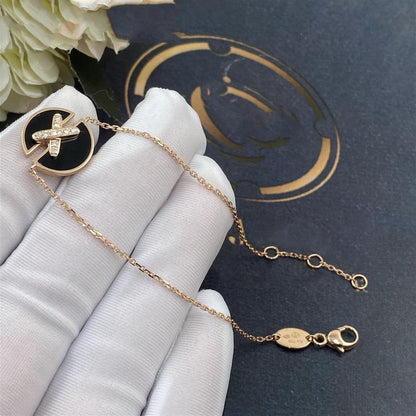 [Vintora]JEUX DE BRACELET ONYX PINK GOLD DIAMOND