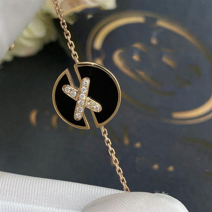 [Vintora]JEUX DE BRACELET ONYX PINK GOLD DIAMOND