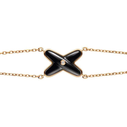 [Vintora]JEUX BRACELET ONYX PINK GOLD 1 DIAMOND