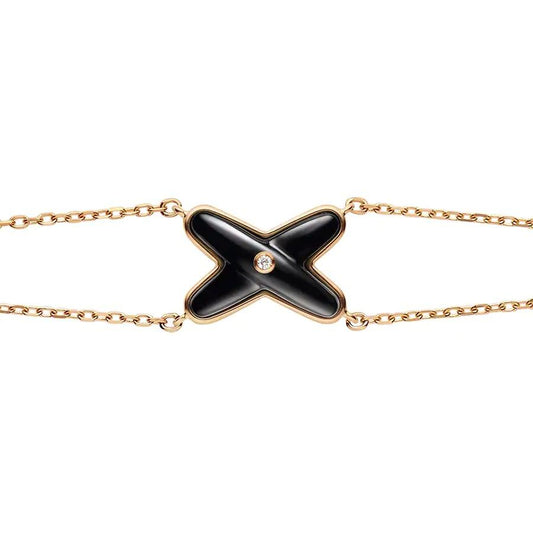 [Vintora]JEUX BRACELET ONYX PINK GOLD 1 DIAMOND