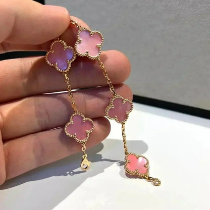 [?Vintora] CLOVER 5 MOTIFS  PINK MOP BRACELET COLLECTION