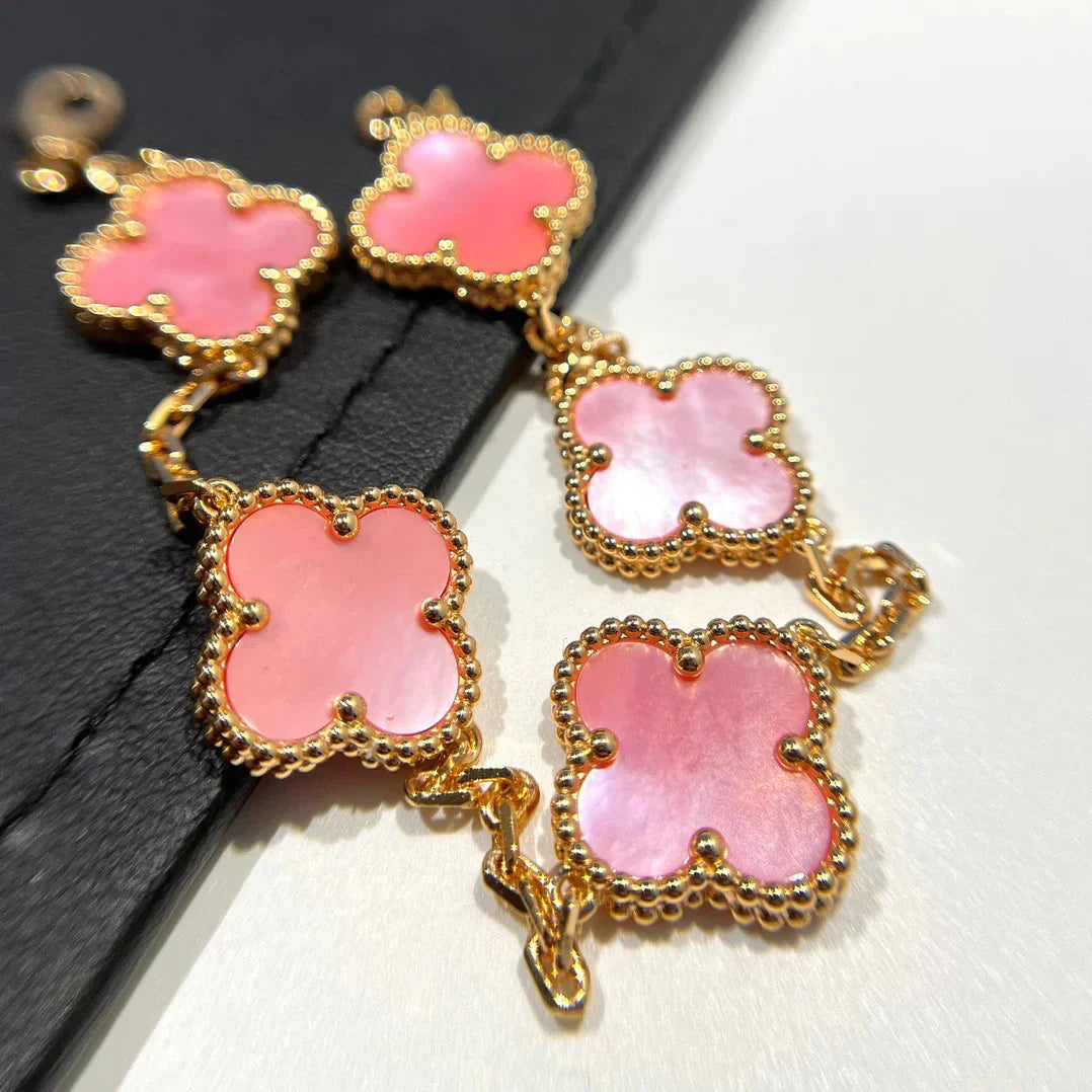 [?Vintora] CLOVER 5 MOTIFS  PINK MOP BRACELET COLLECTION