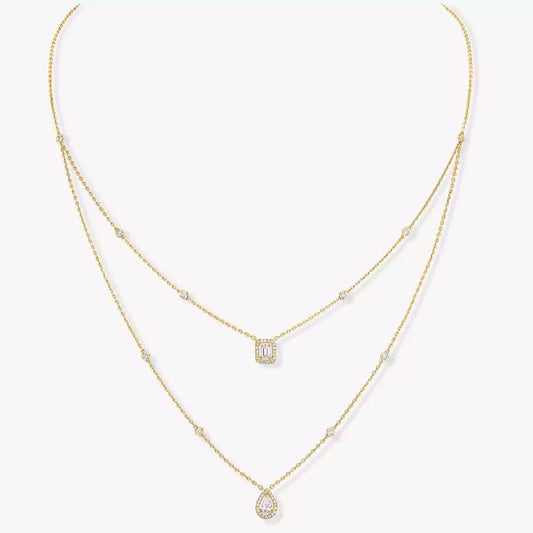 [Vintora]Diamond Necklace My Twin 2 Rows