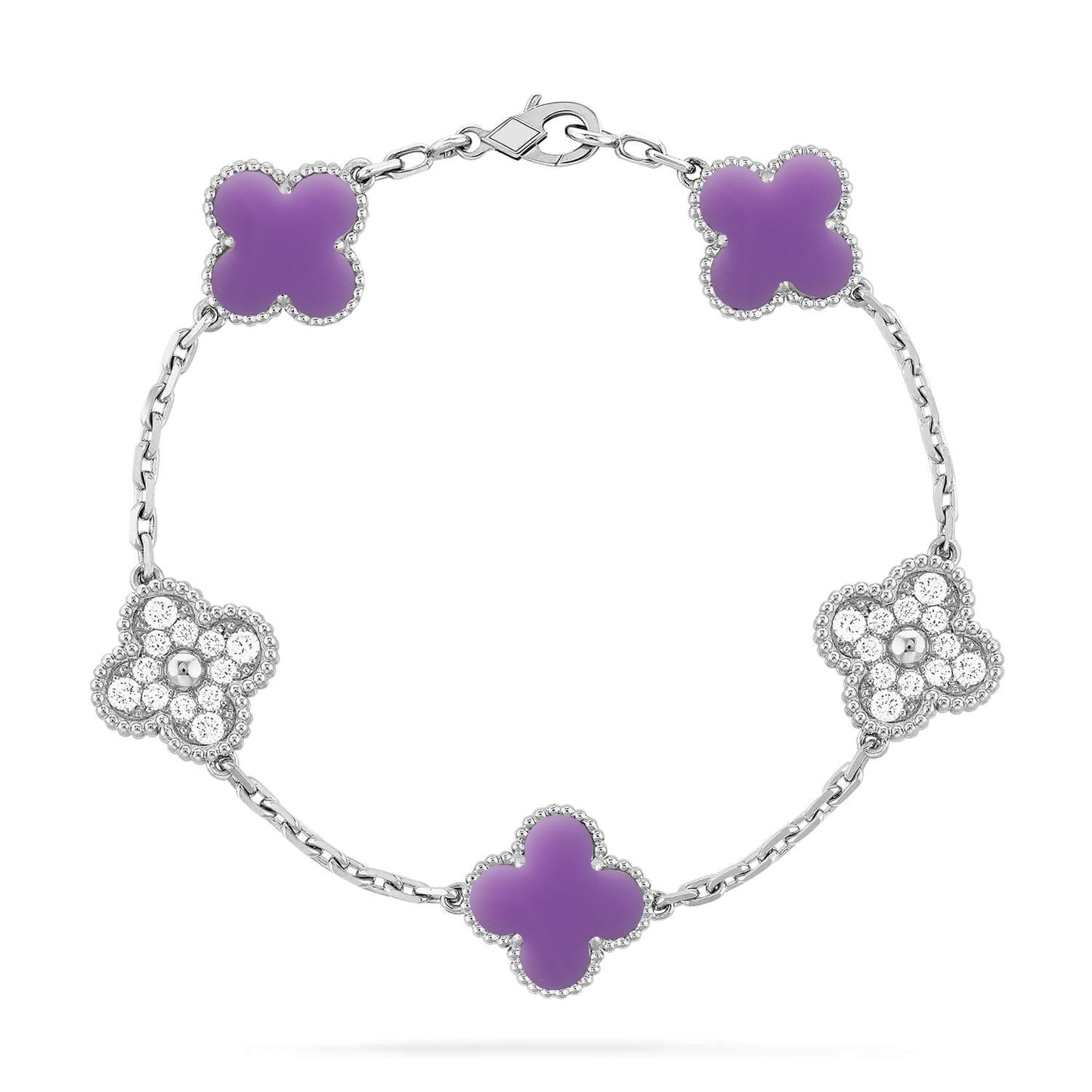 [?Vintora]CLOVER 5 MOTIF LIGHT PURPLE BRACELET COLLECTION