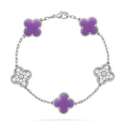 [?Vintora]CLOVER 5 MOTIF LIGHT PURPLE BRACELET COLLECTION